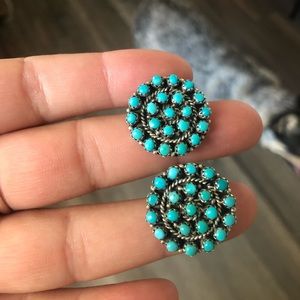 authentic sterling and turquoise clusters